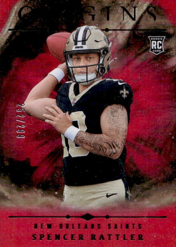 Spencer Rattler 2024 Origins #114 Holo Red /299 Rookie RAW