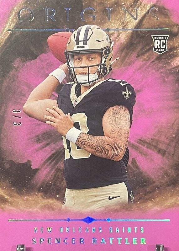Spencer Rattler 2024 Origins #114 Pink /3 Rookie RAW
