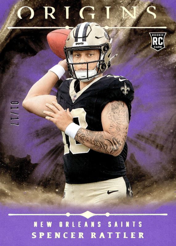 Spencer Rattler 2024 Origins #114 Purple /17 Rookie RAW