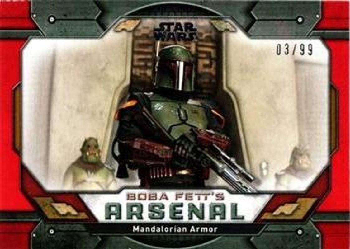 2022 Topps Star Wars The Book of Boba Fett #BA-1 Boba Fett's Arsenal Red /99