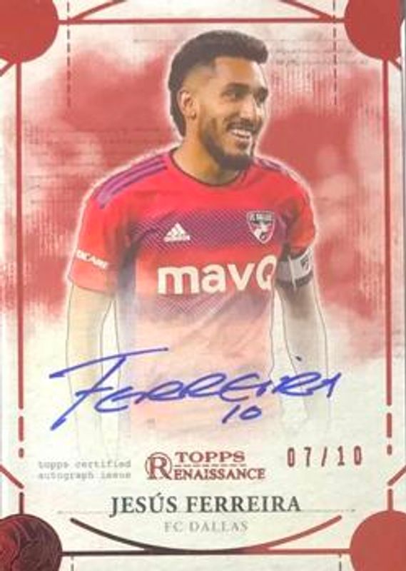 2022 Topps Renaissance MLS Major League Soccer #EA-JF4 Renaissance Engravement Autographs - Ruby /10