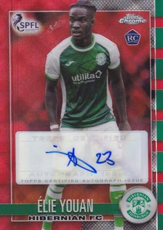 2022 Topps Chrome SPFL #CA-EY Chrome Autographs - Red Tartan /5