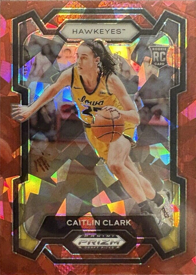 Caitlin Clark 2024 Prizm Draft Picks #57 Red Ice Price Guide