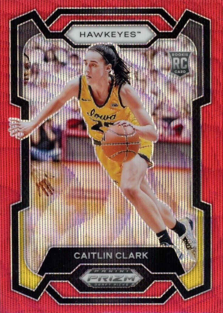 Caitlin Clark 2024 Prizm Draft Picks #57 Red Wave Price Guide