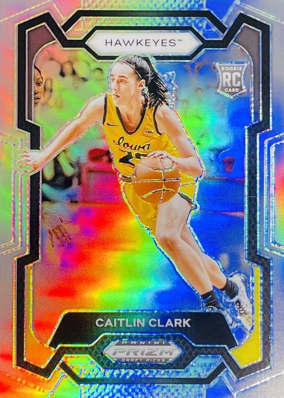 Caitlin Clark 2024 Prizm Draft Picks #57 Silver Rookie RAW