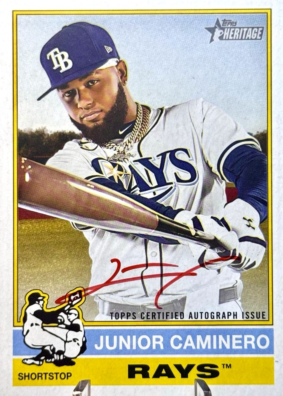 Junior Caminero 2025 Topps Heritage High Number #ROA-JC Real One