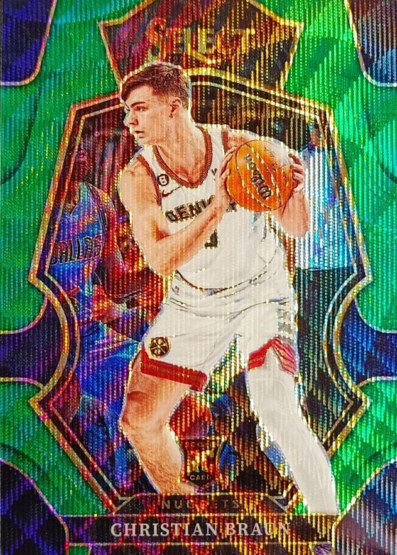Christian Braun 2022 Select #195 Premier Level Green Wave /50 Rookie RAW