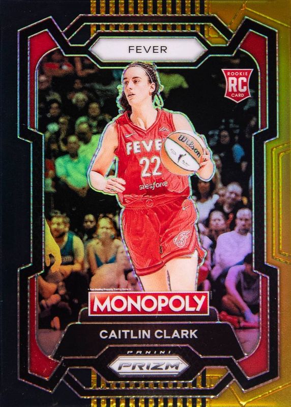 Caitlin Clark 2024 Prizm Monopoly WNBA #65 Black Gold /5 Rookie RAW