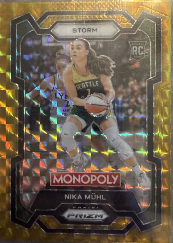 Nika Muhl 2024 Prizm Monopoly WNBA #4 Gold /49 Rookie RAW