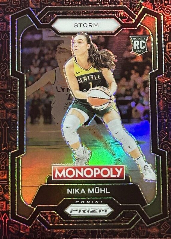 Nika Muhl 2024 Prizm Monopoly WNBA #4 Monopoly Red Pattern Rookie PSA 10