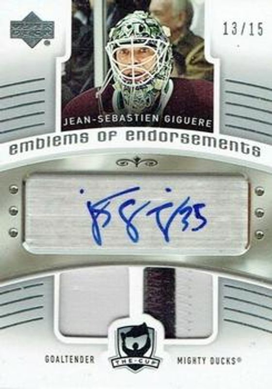 2005 Upper Deck The Cup #EE-JG Emblems of Endorsement /15