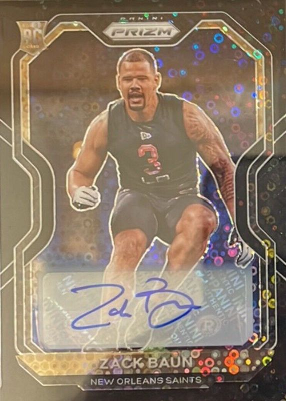 Zack Baun 2020 Prizm #387 Rookie Autographs - No Huddle Black /1 RAW