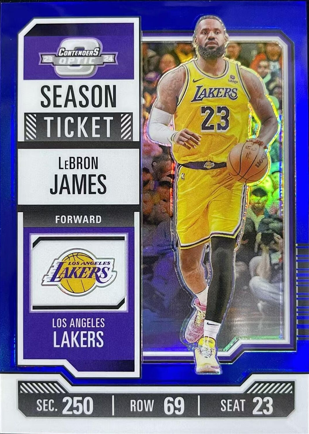 LeBron James 2023 Contenders Optic #90 Season Ticket - Blue /99