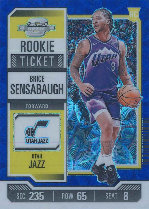 Brice Sensabaugh 2023 Contenders Optic #1 Rookie Ticket - International Blue /45 RAW