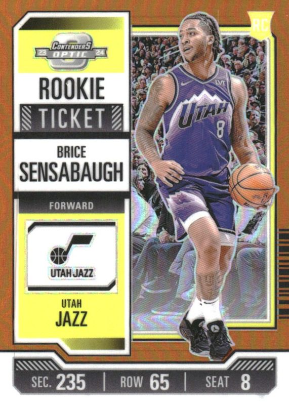 Brice Sensabaugh 2023 Contenders Optic #1 Rookie Ticket - Orange /49 RAW