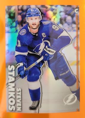 2022 Topps Chrome NHL Sticker Collection #448 Orange Refractor /25