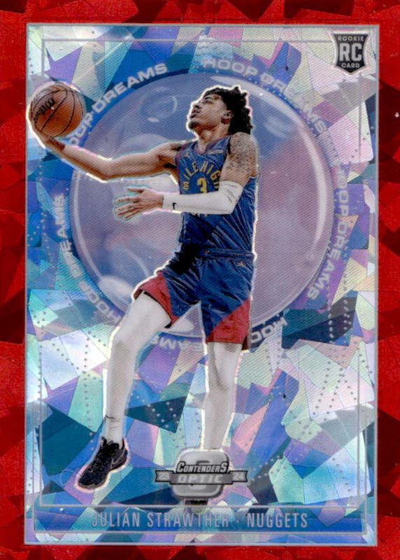 Julian Strawther 2023 Contenders Optic #15 Hoop Dreams - Red Cracked Ice /175 Rookie RAW