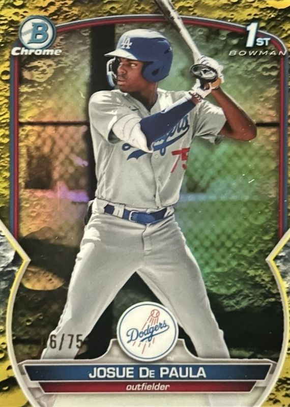 2023 Bowman #BCP-111 Chrome Prospects - Yellow Lunar Crater Refractor /75 (1st)