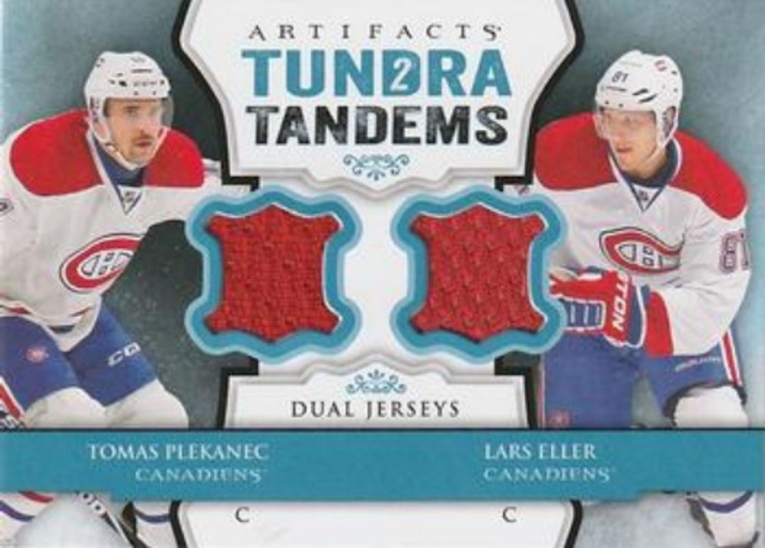 2013 Upper Deck Artifacts #TT-PE Tundra Tandems Blue Dual Jersey