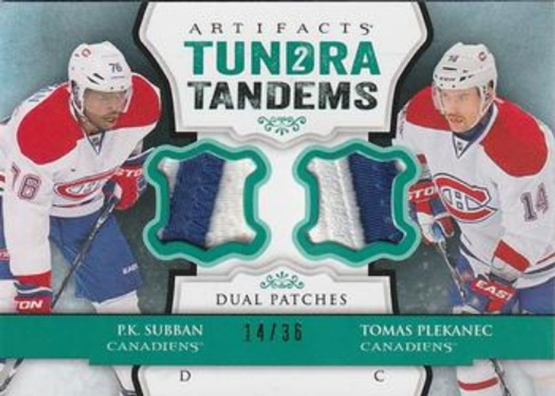 2013 Upper Deck Artifacts #TT-PS Tundra Tandems Patches Emerald /36