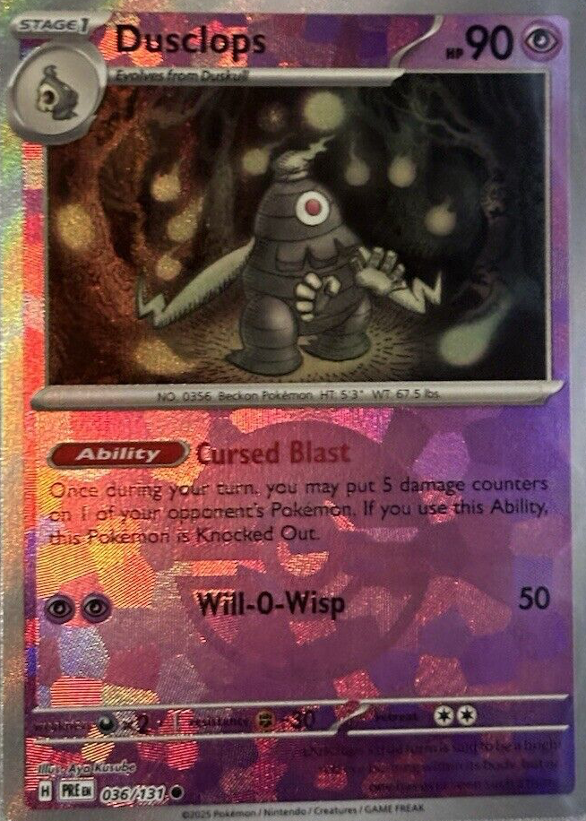 dusclops pokemon card value Japanese 065/187 sv8a TCG Psychic Psychic Fade to Black (30) Your opponents Active Pokmon is now Confused Dusclops AR SV6a #069 PSA