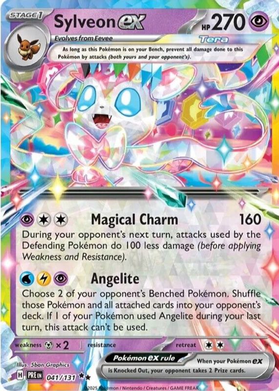 Sylveon ex 2025 Scarlet & Violet: Prismatic Evolutions #041/131 Double Rare PSA 9