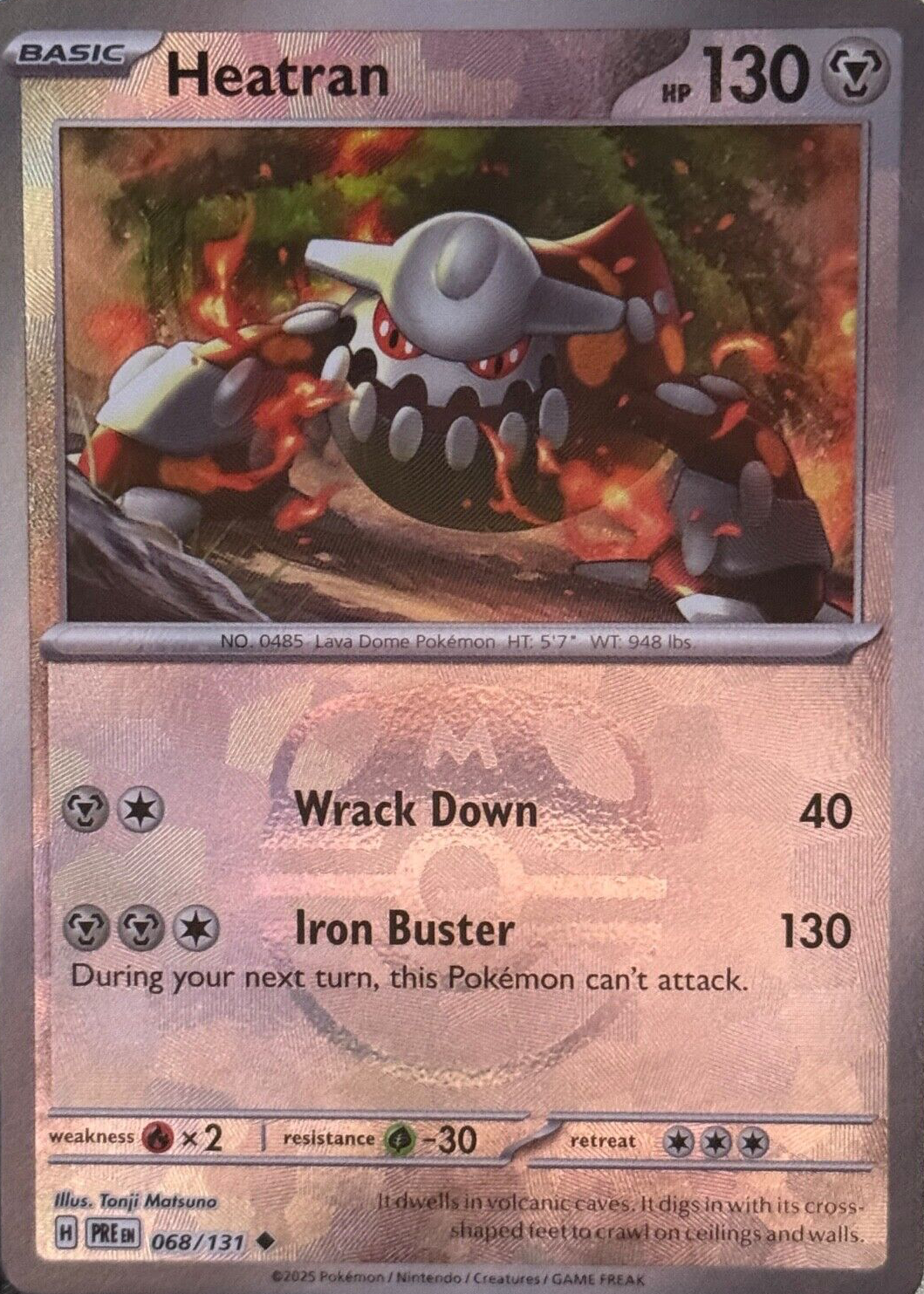 Heatran 2025 Scarlet & Violet: Prismatic Evolutions #068/131 Master Ball  Reverse Holo
