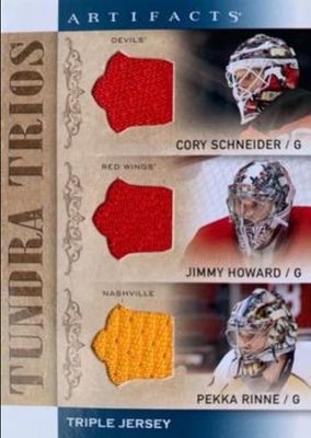 2014 Upper Deck Artifacts #T3-GOALIE Tundra Trios Jerseys - Blue