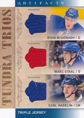 2014 Upper Deck Artifacts #T3-NYR Tundra Trios Jerseys - Blue