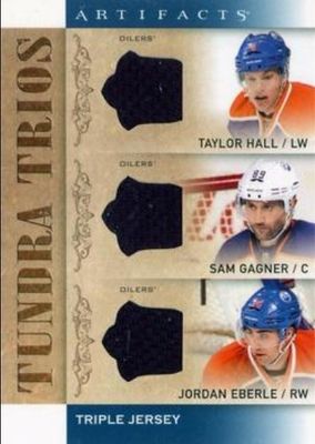 2014 Upper Deck Artifacts #T3-EDM Tundra Trios Jerseys - Blue
