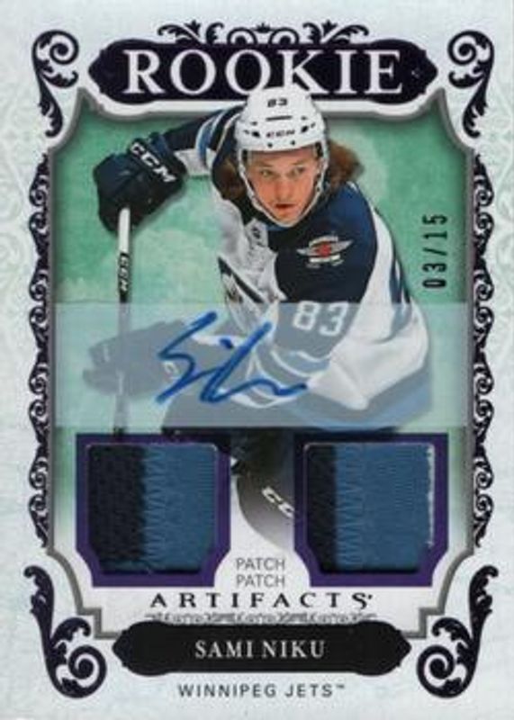 2018 Upper Deck Artifacts #175 Auto Material Patch Purple /5