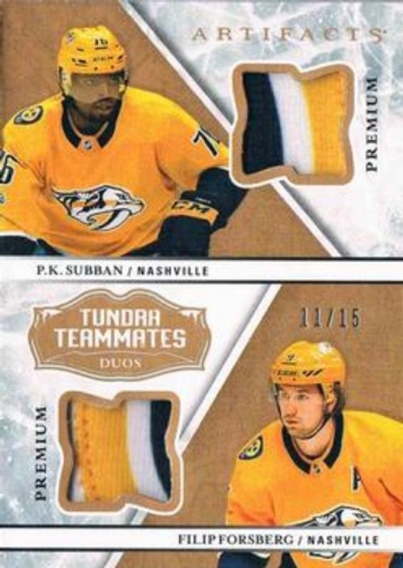 2018 Upper Deck Artifacts #T2-NAS Tundra Teammates Duos Premium /15