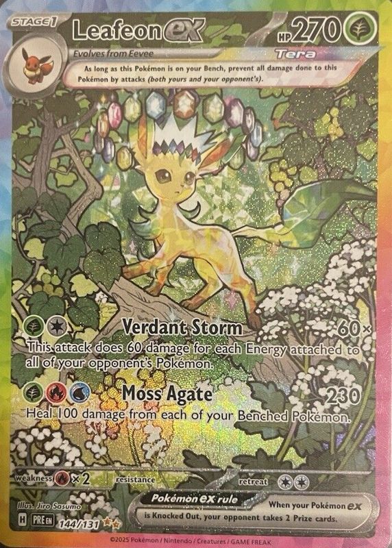 Leafeon ex 2025 Scarlet & Violet: Prismatic Evolutions #144/131 Special Illustration Rare SGC 9