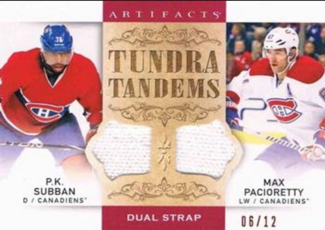 2014 Upper Deck Artifacts #TT-SP Tundra Tandems Fight Straps - Red /12