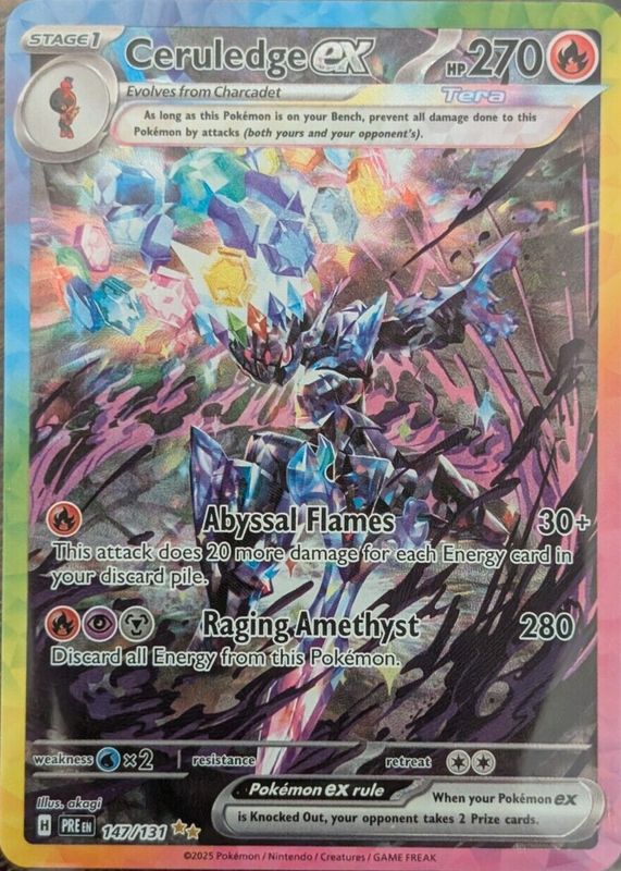 Ceruledge ex 2025 Scarlet & Violet: Prismatic Evolutions #147/131 Special Illustration Rare CGC 8.5