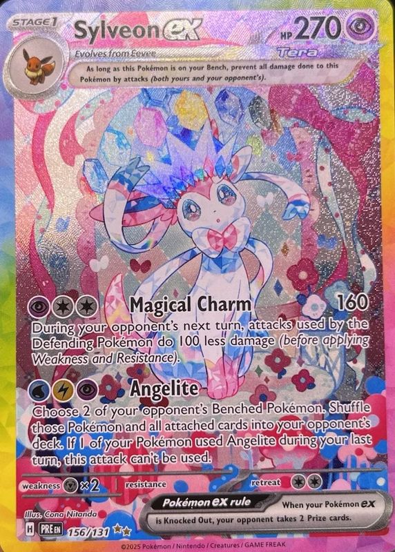 Sylveon ex 2025 Scarlet & Violet: Prismatic Evolutions #156/131 Special Illustration Rare BGS 10 PRISTINE