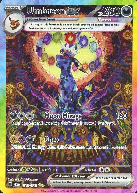 Umbreon ex 2025 Scarlet & Violet: Prismatic Evolutions #161/131 Special Illustration Rare PSA 10