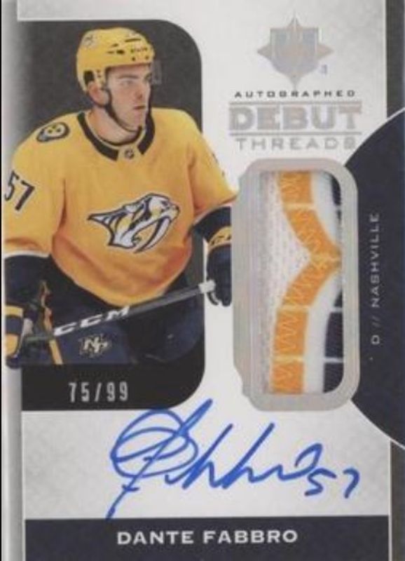 2019 Upper Deck Ultimate Collection #DT-DF Autographed Debut Threads /99