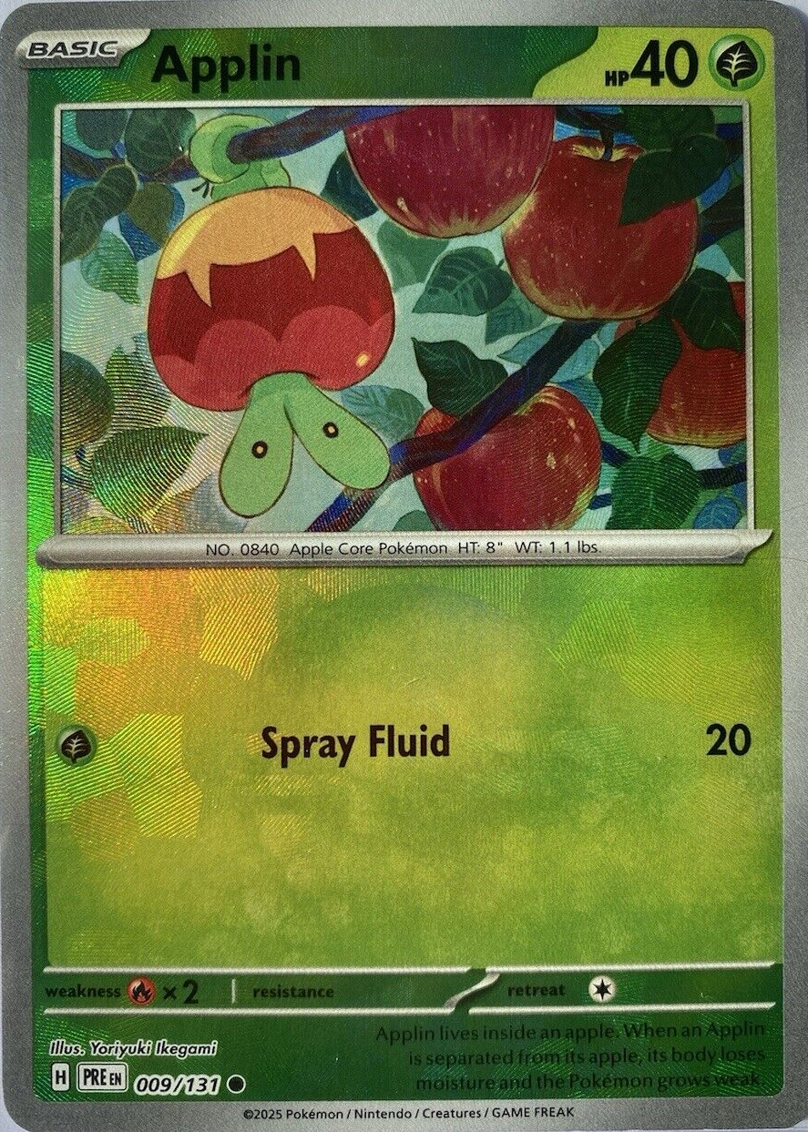 Applin 2025 Scarlet & Violet: Prismatic Evolutions #009/131 Poke Ball ...