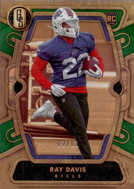 Ray Davis 2024 Gold Standard #164 Emerald /13 Rookie RAW