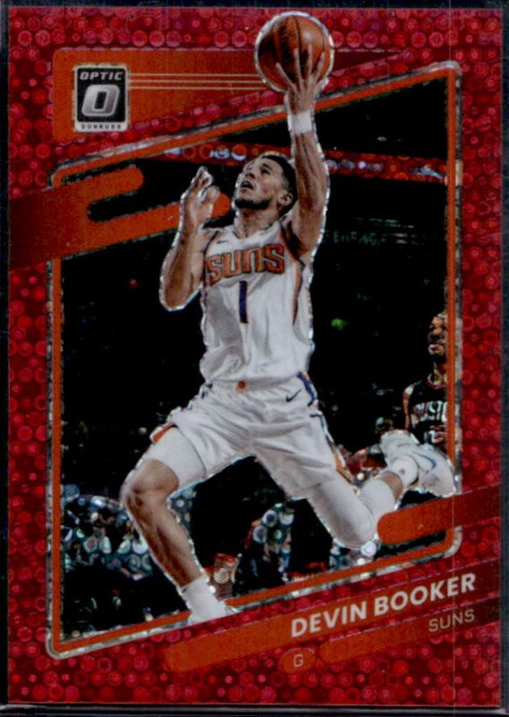 Devin Booker 2021 Panini Donruss Optic #142 Fast Break Red /85 Price ...