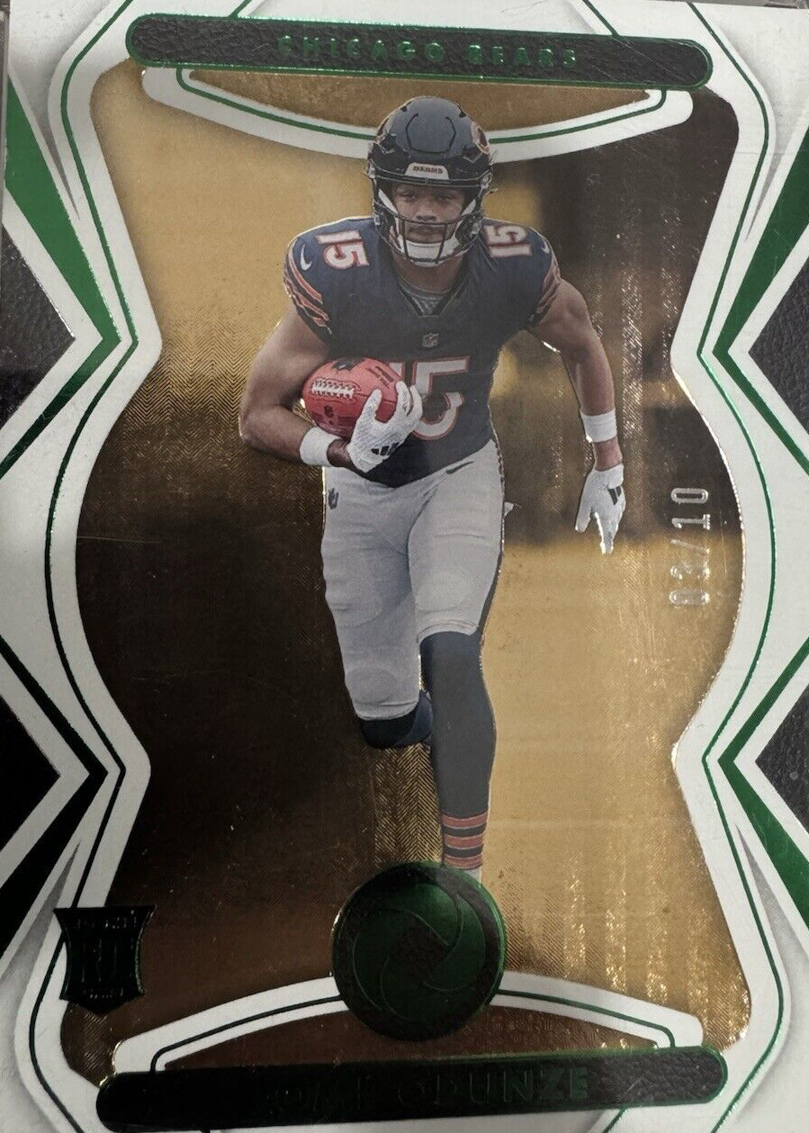 Rome Odunze 2024 Gold Standard #3 Opulence Rookie - Emerald /10 Price ...