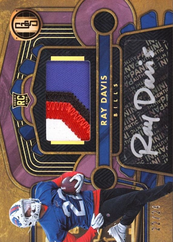 Ray Davis 2024 Gold Standard #240 Rookie Jersey Autographs - Rose Gold /24 RAW