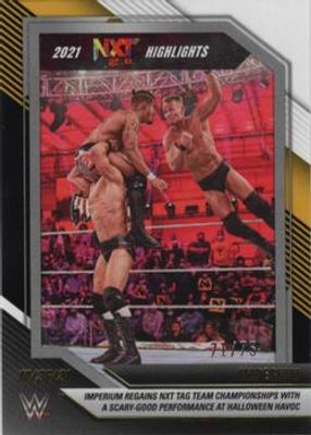 2022 Panini WWE NXT #33 2021 NXT Highlights - Black & Gold /75