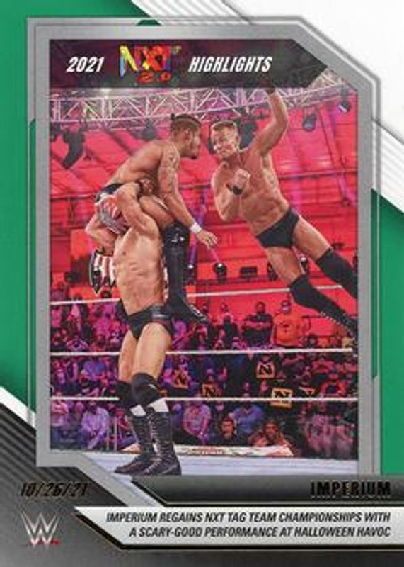 2022 Panini WWE NXT #33 2021 NXT Highlights - Green
