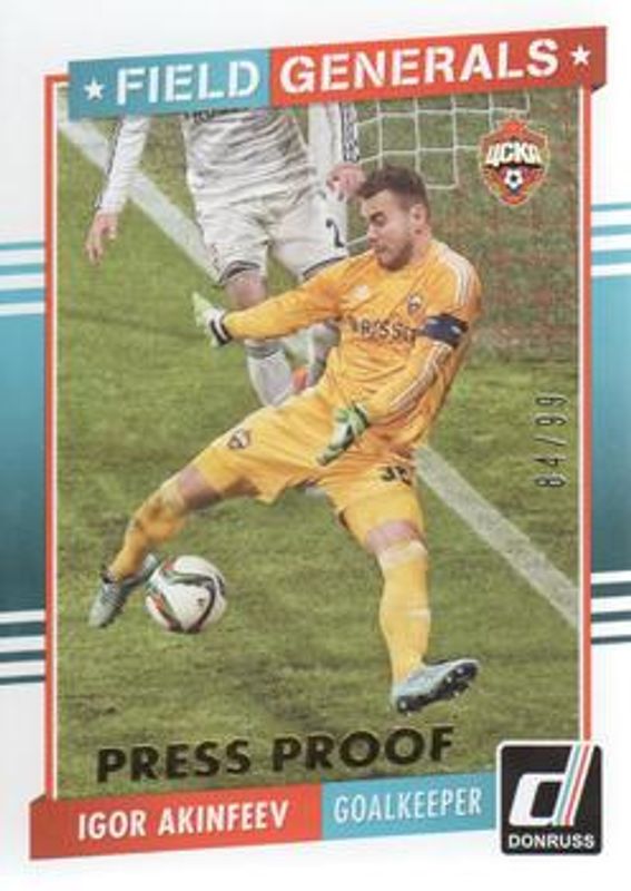 2015 Donruss #5 Field Generals Gold Press Proof /99