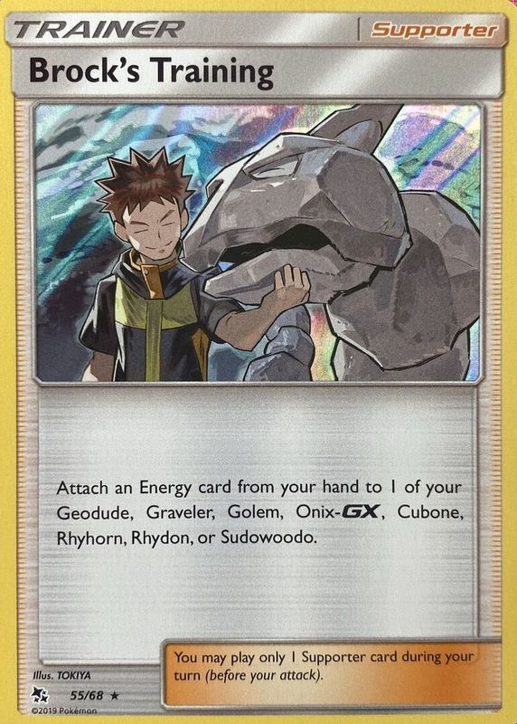 Brock's Training 2019 Sun & Moon: Hidden Fates #55/68 Holo PSA 6