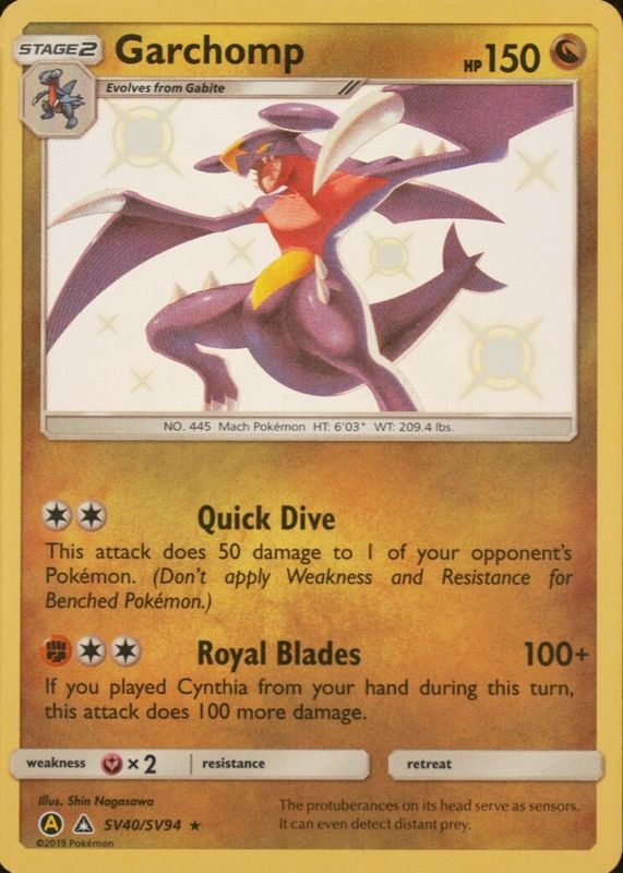 shiny garchomp pokemon card Hidden Fates SV40/SV94 PSA 10 TBC Games Evolves from Gabite Secret rare shiny garchomp! Sadly