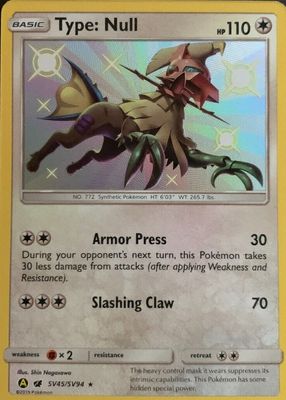 2019 Sun & Moon: Hidden Fates #SV45/SV94 Shiny Rare