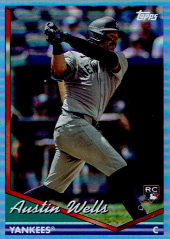 Austin Wells 2024 Topps Archives #209 Blue Foilboard /25 Rookie RAW